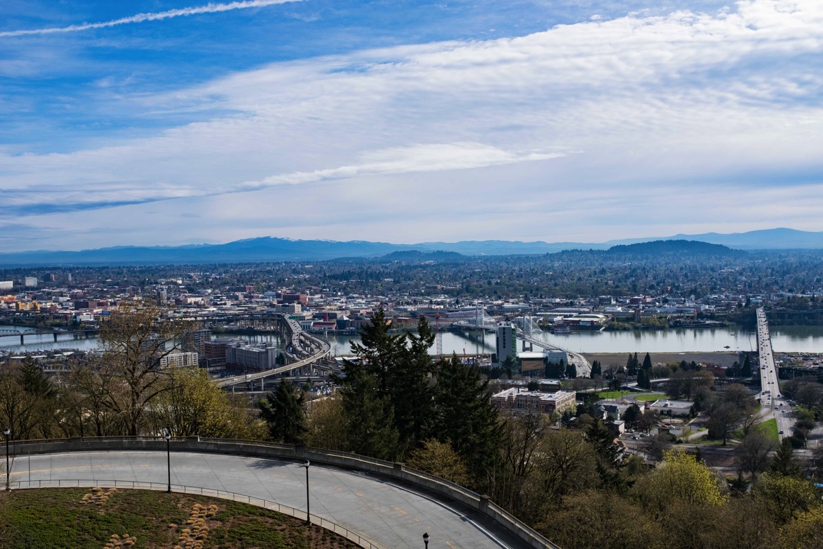 Looking down from OHSU