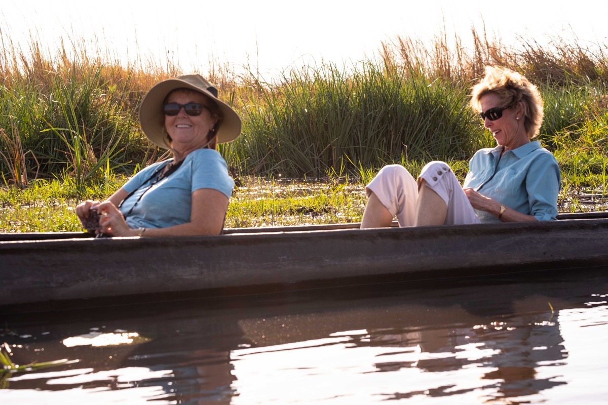 Lynne and Kay in mokoro